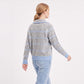 Striped Collared Button-Front Cardigan Sweater