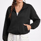 Quilted Full Zip Jacket with Collared Neckline