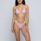 2 Piece Polka Dot Triangle Bikini Set with Contrast Trim
