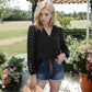Chiffon Blouse Swiss Dot Long Sleeve Top