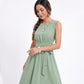 High Low Midi Dress Sleeveless Tie Waist Flowing A Line Dress