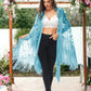 Semi Sheer Boho Sequin Fringe Sparkle Drop Shoulder Shrug