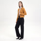 Cropped Crewneck Button-Front Cardigan Sweater
