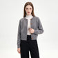 Cropped Crewneck Button-Front Cardigan Sweater