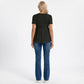 Short Sleeve Rib Knit Peplum Maternity Top with Round Neck