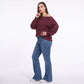 Plus Size Off Shoulder Cable Knit Pullover Sweater