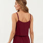 Sleeveless Midi Dress with Spaghetti Straps and Adjustable Drawstring Waist Relaxed Fit Silhouette