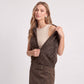 Sleeveless Full Zip Knit Sweater Vest