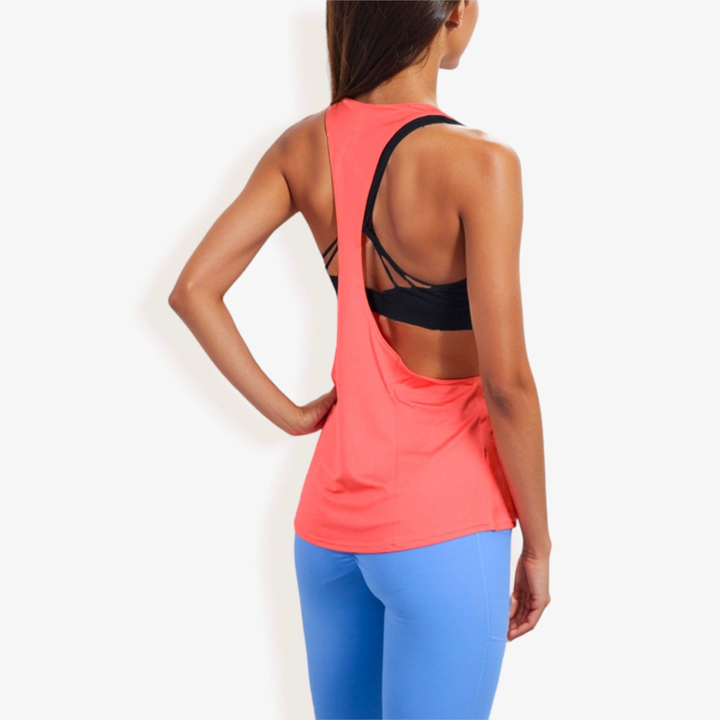 Relaxed Fit Racerback Tank Top with Scoop Neckline