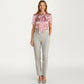 Satin Bow Neck Blouse with Short Sleeves and Smooth Draped Finish