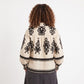 Printed Button Front Blouse Ruffle Stand Collar Long Sleeve Relaxed Fit Top