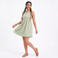 Button Front Mini Dress Sleeveless Babydoll A Line Dress