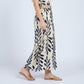 Sleeveless Leaf Print Button Front Belted Maxi Dress