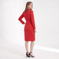 Long Sleeve Blazer Dress with Shawl Collar and Buttoned Waist