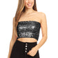 Strapless Glitter Sequin Sparkle Bandeau