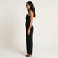 Sleeveless Polka Dot Wide Leg Jumpsuit with Spaghetti Straps Smocked Bodice Relaxed Fit