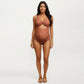 Polka Dot Print Cutout Maternity Swimsuit with Knot Front Detail