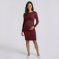 Maternity Ribbed Long Sleeve Bodycon Dress with Front Twist Detail