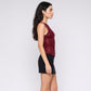 Sequin Sheer Mesh Sleeveless Fitted Top