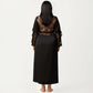 Plus Size Long Satin Robe Lace Sleeve Wrap Nightgown Belted Kimono Sleepwear