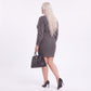 Plus Size V Neck Ribbed Waist Sweater Dress