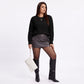 Plus Size Geometric Textured Crewneck Sweater