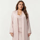 Plus Size 2-Piece Satin Nightgown Set with Long Sleeve Open Front Robe Sleeveless Slip Dress Sleepwear
