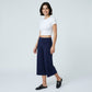 Foldover Waistband Cropped Wide-Leg Trousers