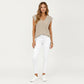 Sleeveless Knit Sweater Vest with V Neck Ribbed Trim Relaxed Fit Textured Pullover Top