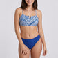 2 Piece Bikini Set with Printed Halter Top and High Waist Bottom