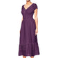 Lace Cap Sleeve Maxi Dress with Flared Hem