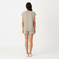 2-Piece Set Short Sleeve V Neck Top and Drawstring Shorts with Pockets Relaxed Fit Lounge Set