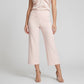 Foldover Waistband Cropped Wide-Leg Trousers