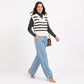 Striped Quarter Zip Sleeveless Sweater Vest
