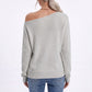 Oversized Off Shoulder Long Sleeve Knit Pullover Sweater