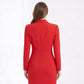 Long Sleeve Blazer Dress with Shawl Collar and Buttoned Waist