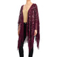 Semi Sheer Boho Sequin Fringe Sparkle Drop Shoulder Shrug