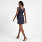 Pinstripe Side Tie Sleeveless Mini Dress