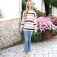 Striped Bell Sleeve Light Sweater