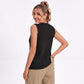 Button Front Sweater Vest V Neck Sleeveless Knit Pocket Top