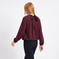 Mock Neck Blouson Long Sleeve Dressy Pullover Blouse