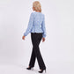 Printed Peplum Blouse V Neck Long Sleeve Casual Top
