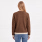 Contrast Trim Layered V Neck Button Front Cardigan