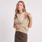 Sleeveless Full Zip Knit Sweater Vest