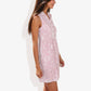 Sleeveless Floral Print Shirt Dress with Tiered Hem