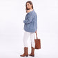 Oversized Denim Jacket Button Front Long Sleeve Casual Jean Shacket With Pockets