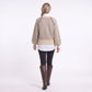 Patterned Crewneck Knit Sweater with Chain Accent