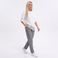 Lace Trim T-Shirt Asymmetric Hem Short Sleeve Crew Neck Top