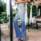 Classic Retro High Waist Long Denim Bell Bottom Jeans