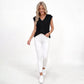 V Neck Sweater Vest Sleeveless Textured Knit Pullover Top